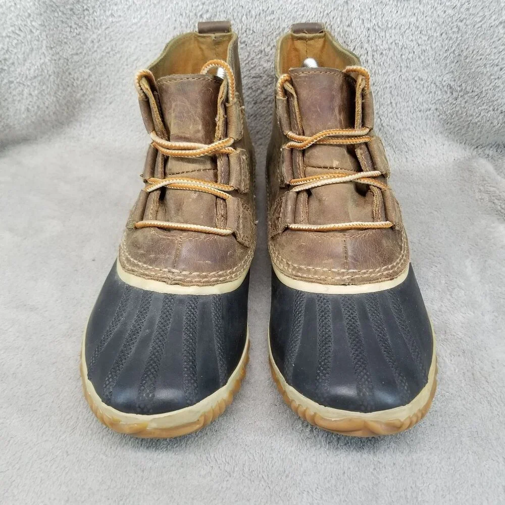 Sorel Shoes Womens Size 8 Out N About Brown Leather Waterproof Rain Boots